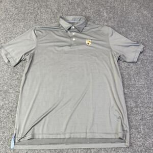 Johnnie O Polo Shirt Mens Large Gray Vegas Hockey Stripe Performance